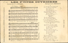 Chanson CPA Les Petites Ouvrieres, F. L. Benech, Musik D. Berniaux - Vestuarios