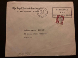 LETTRE THE ROYAL BANK OF CANADA TP M DE DECARIS 0,25 OBL.MEC.2-2 1961 PARIS 96 - 1961-....