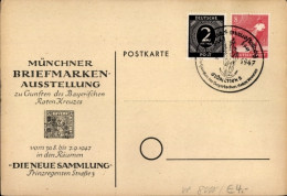 CPA München, Briefmarkenaustellung Zu Gunsten Des Bayrischen Roten Kreuzes 1947, Die Neue Sammlung - Altri & Non Classificati