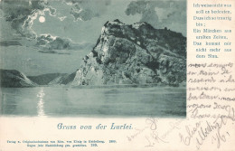 Allemagne Gruss Von Der Lurlei CPA + Timbre Reich Cachet 1900 - Loreley