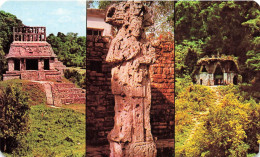 MEXIQUE - Temple Of The Sun - Stelae Ant Temple Of The Foliated Cross  - Animé - Colorisé - Carte Postale - México