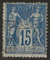 France  .  Y&T   .   90   .    O  .     Oblitéré - 1876-1898 Sage (Type II)