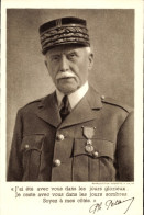 CPA General Philippe Pétain, Portrait, Zitat - Other & Unclassified