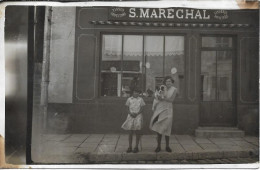 MASSANGIS ? Carte Photo S. MARECHAL Magasin De Tissus Bonneterie - Autres & Non Classés