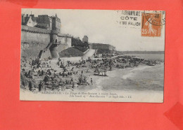 35 SAINT MALO Cpa Animée La Plage De Bon Secours à Marée Haute       203 LL - Saint Malo