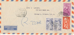 Fernando Poo And Spanish Guinea Stamps Registered Air Mail Cover Sent To USA Santa Isabel Fernando Poo 12-2-1966 - Fernando Po
