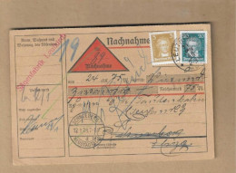 Los Vom 22.05   Nachnahmekarte Aus Leutkirch  Nach Schneeberg  1928 - Covers & Documents