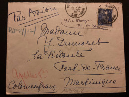 LETTRE Par Avion Pour La MARTINIQUE TP M DE GANDON 15F OBL.19-12 1952 WESSERLING HAUT-RHIN (68) - Tarifas Postales