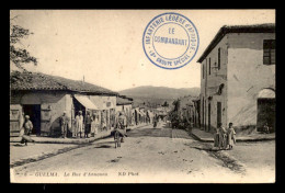 ALGERIE - GUELMA - LA RUE D'ANNOUNA - CACHET INFANTERIE LEGERE D'AFRIQUE 18E GROUPE SPECIAL - Guelma