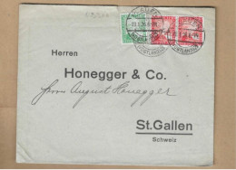 Los Vom 22.05   Briefumschlag Aus Plauen Nach St. Gallen 1929 - Cartas & Documentos