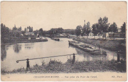 51 - CHALONS-sur-MARNE -  1916 - Vue Prise Du Pont Du Canal (Péniches) - Châlons-sur-Marne