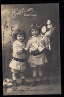 AK Glückwünsche Geburtstag: Zwei Mädchen, Umschlag, Blumen, STRASSBERG 1912 - Otros & Sin Clasificación