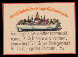 AK Glückwünsche Geburtstag: Der Gedeckte Tisch! WANGEN über RADOLFZELL 10.3.1950 - Autres & Non Classés