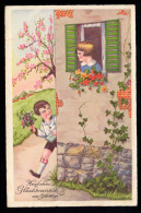 AK Glückwünsche Geburtstag: Junge Bringt Mädchen Blumen, RASTEDE 1.8.1938 - Autres & Non Classés