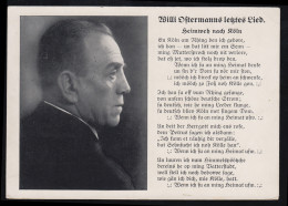 Lyrik-AK Willi Ostermanns Letztes Lied: Heimweh Nach Köln SSt KÖLN Karneval 1939 - Sonstige & Ohne Zuordnung