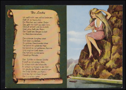 Lyrik-AK Gedicht: Die Loreley - Darstellung Der Loreley Als Blondine Mit Kamm - Andere & Zonder Classificatie