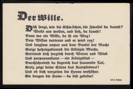 Lyrik-AK Schriftsteller Will Schirp / Köln: Der Wille, Ungebraucht - Otros & Sin Clasificación