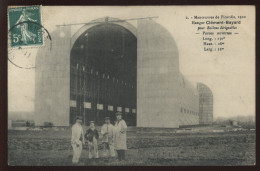 AVIATION - MANOEUVRES DE PICARDIE 1910 -  HANGAR CLEMENT-BAYARD POUR  BALLONS DIRIGEABLES - Dirigibili