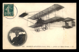 AVIATION - BOURGES AVIATION OCTOBRE 1910 - JULLEROT SUR BIPLAN FARMAN - ....-1914: Précurseurs