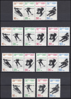 684-687 Aus Block 6 Olympische Winterspiele Sapporo 1972, 6 ZD + 4 Ezm, Set ** - Zusammendrucke