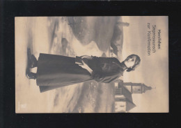 Konfirmation Herzlichen Segenswunsch Mädchen Bibel Dorf, Niederoderwitz 4.4.1914 - Other & Unclassified