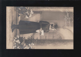 Konfirmation Glückwunsch Mädchen Bibel Blumen Geschmückt, Stollberg 31.3.1919 - Otros & Sin Clasificación