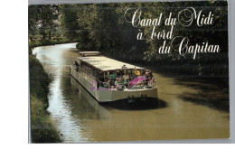 AGDE 34 - Le Canal Du Midi Les Bateaux Du Soleil Croisières Sur Les Chemins D'eau Bateau Capitan Carte Vierge - Agde