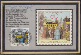 1112 T.d.B. 1981 Selbstgestalteter MK SSt Essen Schönste 28.4.82 Mit Autogramm - Stamp's Day