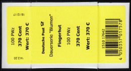 3501 Fingerhut 370 Cent + CF Banderole / Aufkleber, Kleine Nummer - Roller Precancels