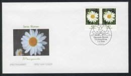 2451 Blume 0,45 Euro Margerite, Paar FDC Bonn - Storia Postale