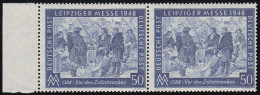 967b II Messe 50 Pf Randpaar Mit PLF II, ** Beide Farbgeprüft, PLF BPP-geprüft - Mint