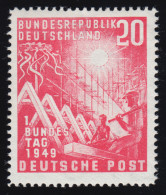 112VII Bundestag 20 Pf. Mit PLF VII Dorn Am Dachfirst, Feld 10, Falzrest * - Errors & Oddities