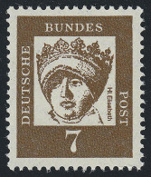 348y (fluoresz.) Bedeutende Deutsche 7 Pf Hl. Elisabeth ** - Unused Stamps