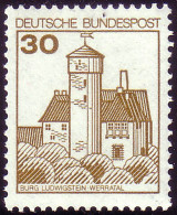 914AI Burgen Und Schlösser 30 Pf Ludwigstein, NEUE Fluoreszenz, Postfrisch ** - Neufs