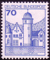 918 Burgen Und Schlösser 70 Pf Mespelbrunn, NEUE Fluoreszenz, Postfrisch ** - Neufs