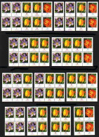 ZD-Blumen 5/10/20 Cent, Zusammendruck-Set  Krokus Tulpe Tagetes Komplett ** - Se-Tenant