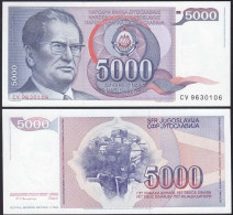 Jugoslawien - YUGOSLAVIA - 5000 Dinara 1985 UNC - Pick 93a  (13288 - Jugoslavia