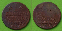 Braunschweig-Wolfenbüttel 1 Pfennig 1703 Altdeutschland Old German States (n449 - Kleine Munten & Andere Onderverdelingen