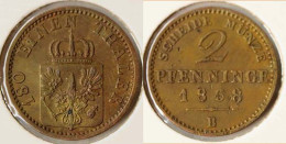 Preussen Prussia 2 Pfennig 1868 B  Altdeutschland Old German States (n542 - Groschen & Andere Kleinmünzen