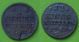 Braunschweig-Wolfenbüttel 1 Denier/13 Einen Mattier 1758 Gegenstempel?  (n453 - Monedas Pequeñas & Otras Subdivisiones