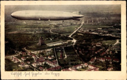 CPA Leipzig In Sachsen, Luftschiff LZ 127 Graf Zeppelin, Völkerschlachtdenkmal - Sonstige & Ohne Zuordnung