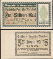 Bayern - 5 Millionen Mark Banknote Staatsbank Notgeld 1-8-1923 AUNC (1-)  (13175 - Andere & Zonder Classificatie