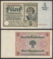 Rentenbankschein 5 Rentenmark 1926 Ro 164b Pick 169 VF (3) Serie E     (29180 - Autres & Non Classés