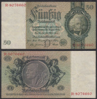 50 Reichsmark 1933 3. Reich Ro 175a Pick 182 VF (3) Udr D - Serie R   (29242 - Other & Unclassified