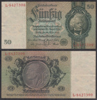50 Reichsmark 1933 3. Reich Ro 175a Pick 182 VF (3) Udr O - Serie L   (29241 - Sonstige & Ohne Zuordnung
