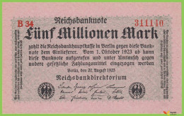 Voyo GERMANY 5000000 Mark 1923 P105b Ro104b B34 UNC - 5 Miljoen Mark