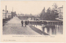 51 - CHALONS-sur-MARNE -  Le Pont Du Canal (de La Marne Au Rhin) - L'Ecluse (Chevaux, Péniche) Carte Précurseur - Châlons-sur-Marne