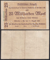 25 Milliarden Mark 1923 Münster Landesbank Provinz Westfalen    (30335 - Sonstige & Ohne Zuordnung