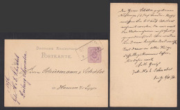 DRIBURG Deutsches Reich 1876 5 Pfennige Postkarte Nach Hamm    (32210 - Other & Unclassified