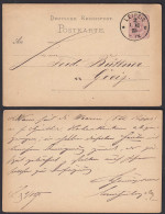 LEIPZIG Deutsches Reich 1875 5 Pfennige Postkarte Nach GREIZ    (32207 - Andere & Zonder Classificatie